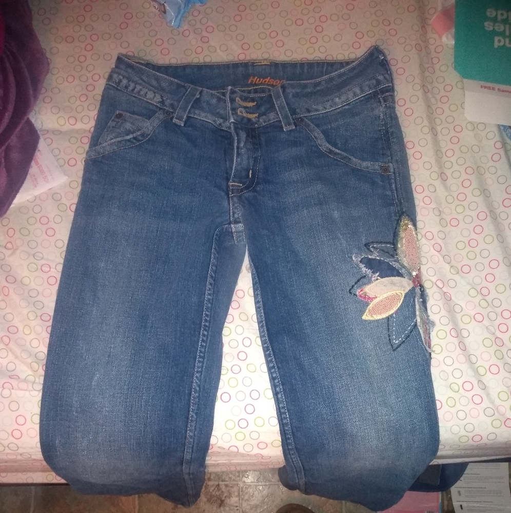 Embroidered Hudson jeans